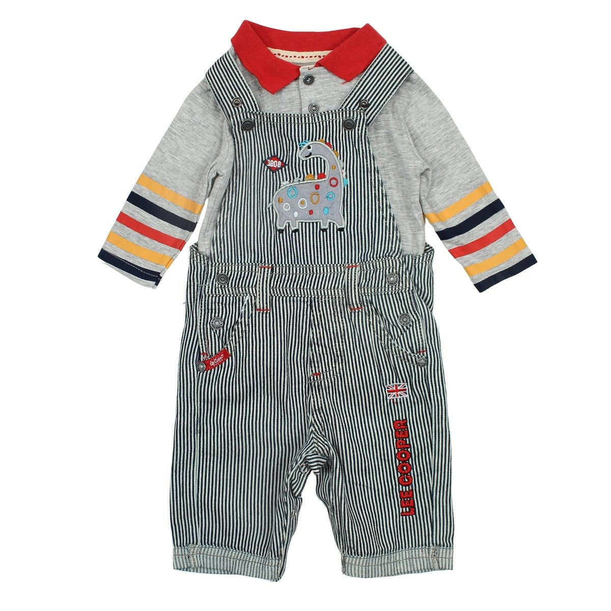 Ensemble bebe Lee Cooper - 6M Bébé Garçon - Enfant - Gris - 100% Coton S/J 160 gsm Romper : 100% Coton Denim - TrendyFlair