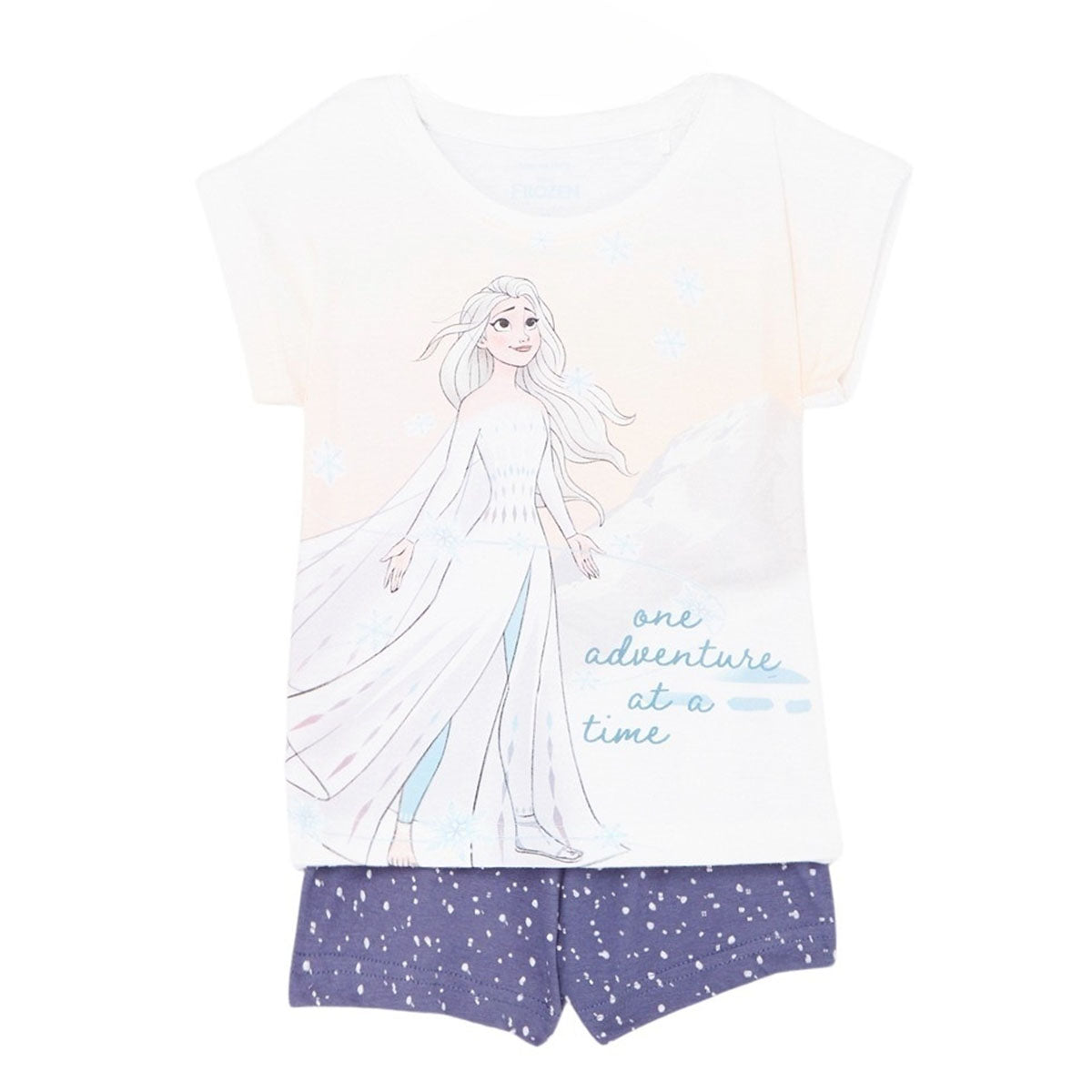 Ensemble La Reine des neiges - 2A Fille - Enfant - Marine - 100% Coton, 160 GSM SJ - TrendyFlair