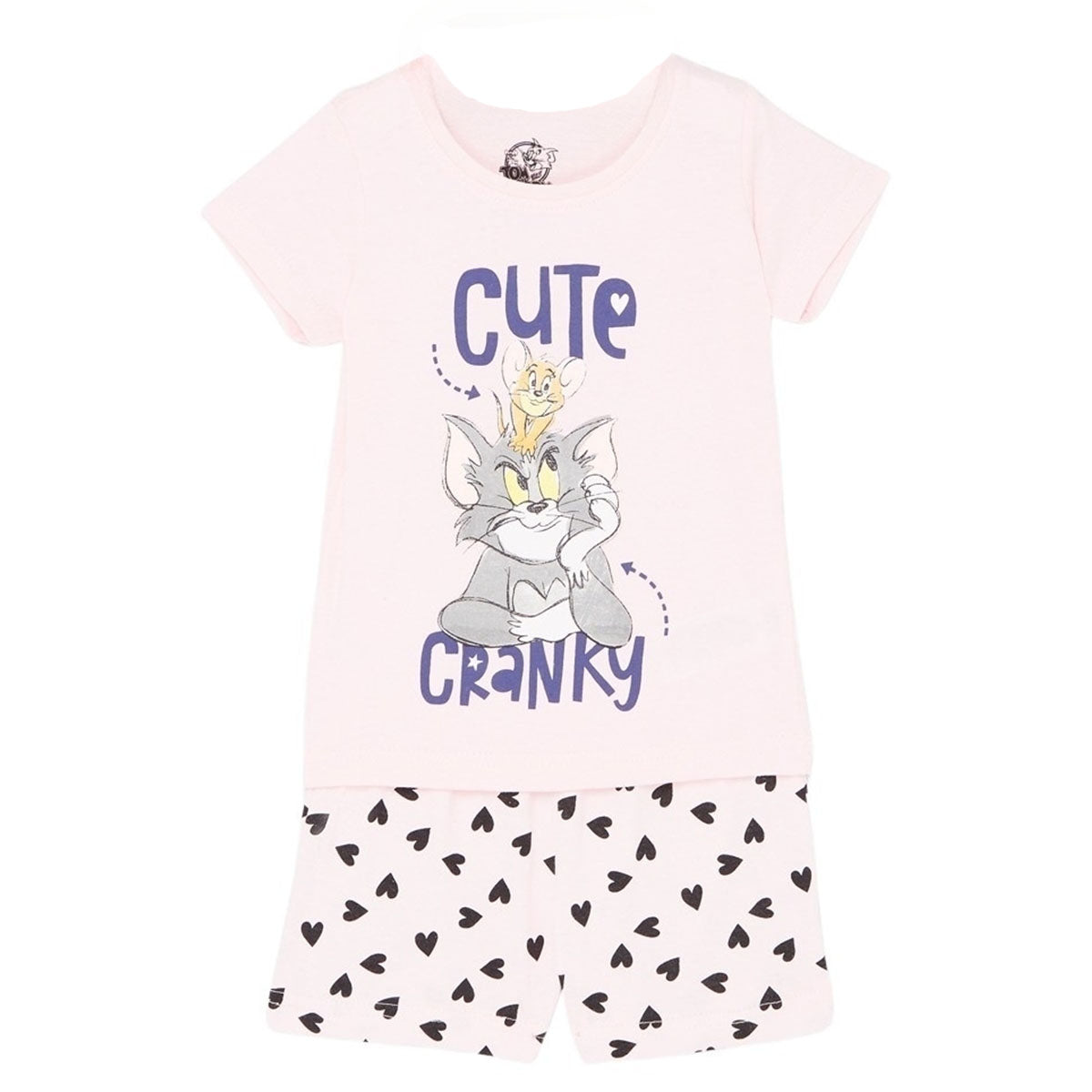 Ensemble Tom et Jerry - 2A Fille - Enfant - Rose - 100% Coton, 160 GSM SJ - TrendyFlair