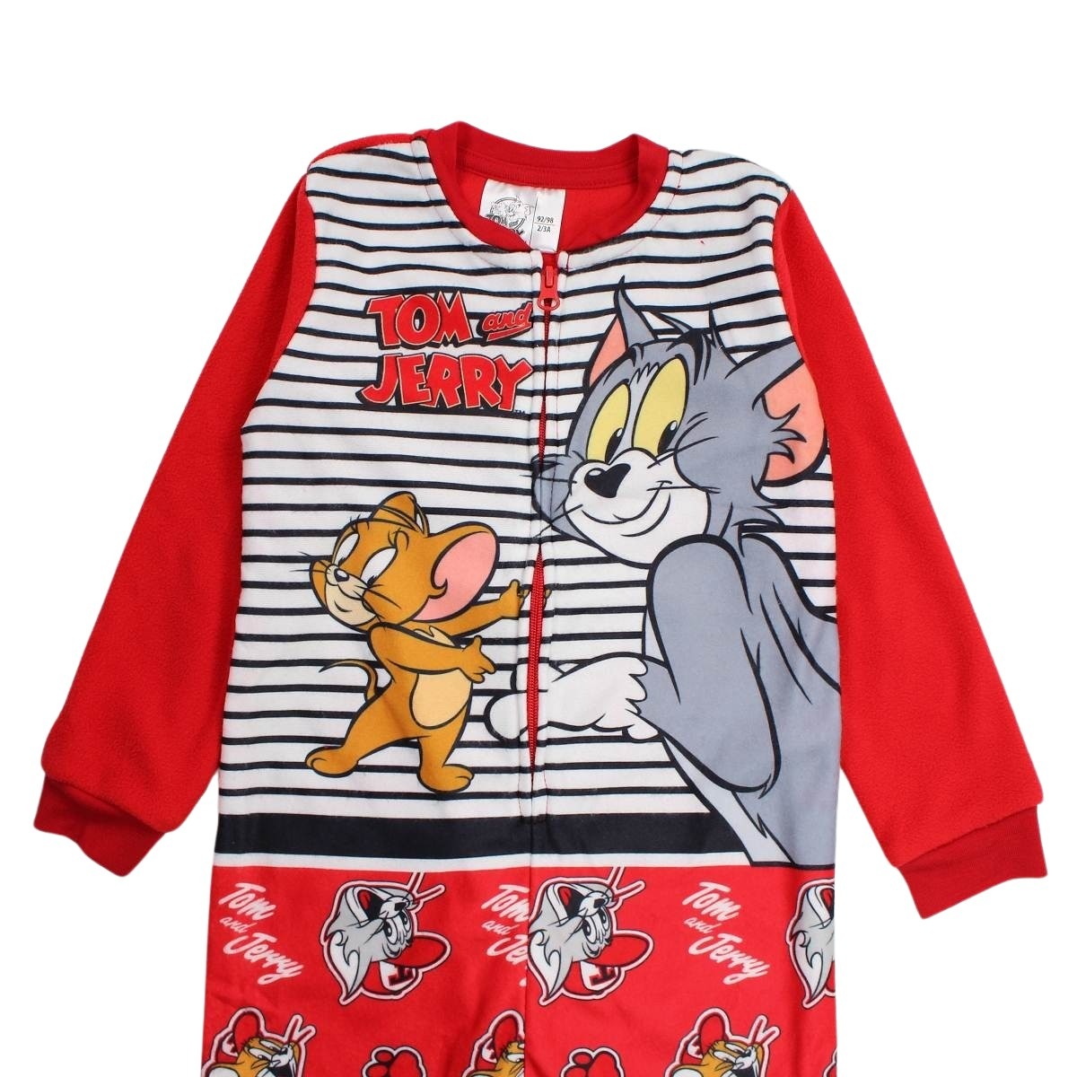 Combinaison Tom et Jerry - 4/5A Garçon - Enfant - Rouge - 100 % Polyester - 190 gsm Polaire - TrendyFlair