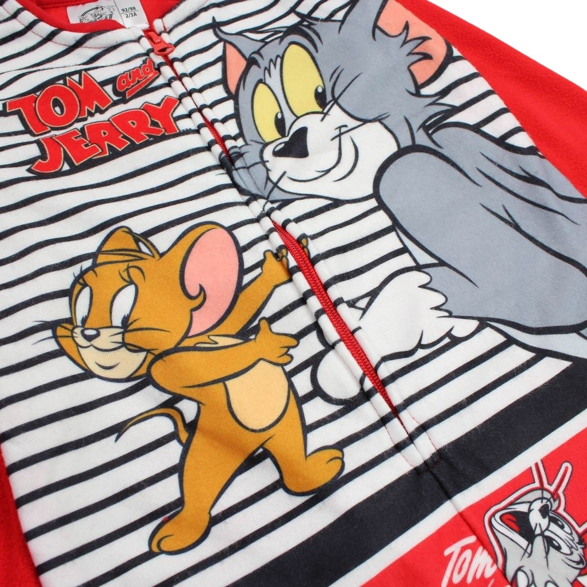 Combinaison Tom et Jerry - 4/5A Garçon - Enfant - Rouge - 100 % Polyester - 190 gsm Polaire - TrendyFlair