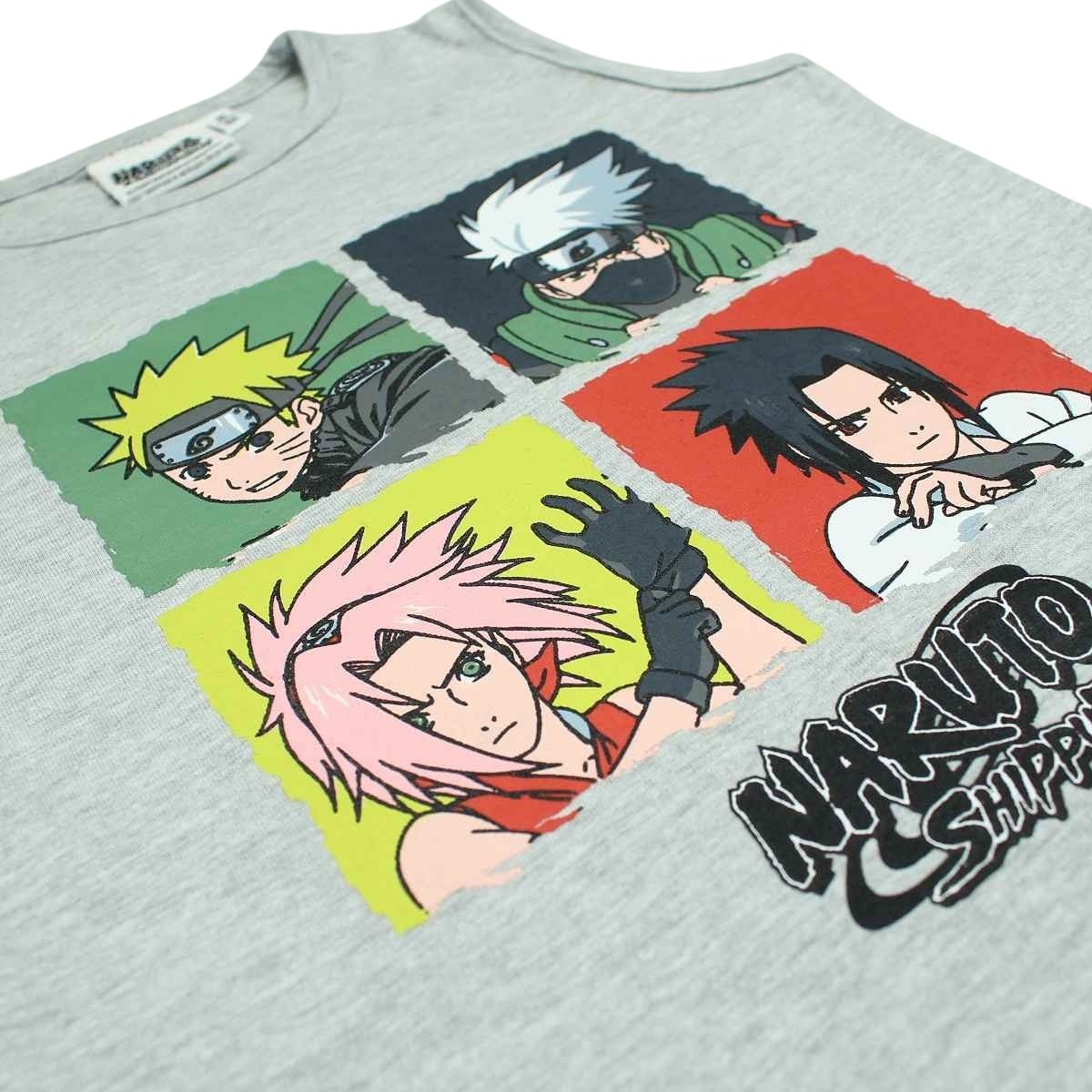 T-Shirt Naruto - 4A Garçon - Enfant - Gris - 93 % Coton - 7 % Polyester - TrendyFlair