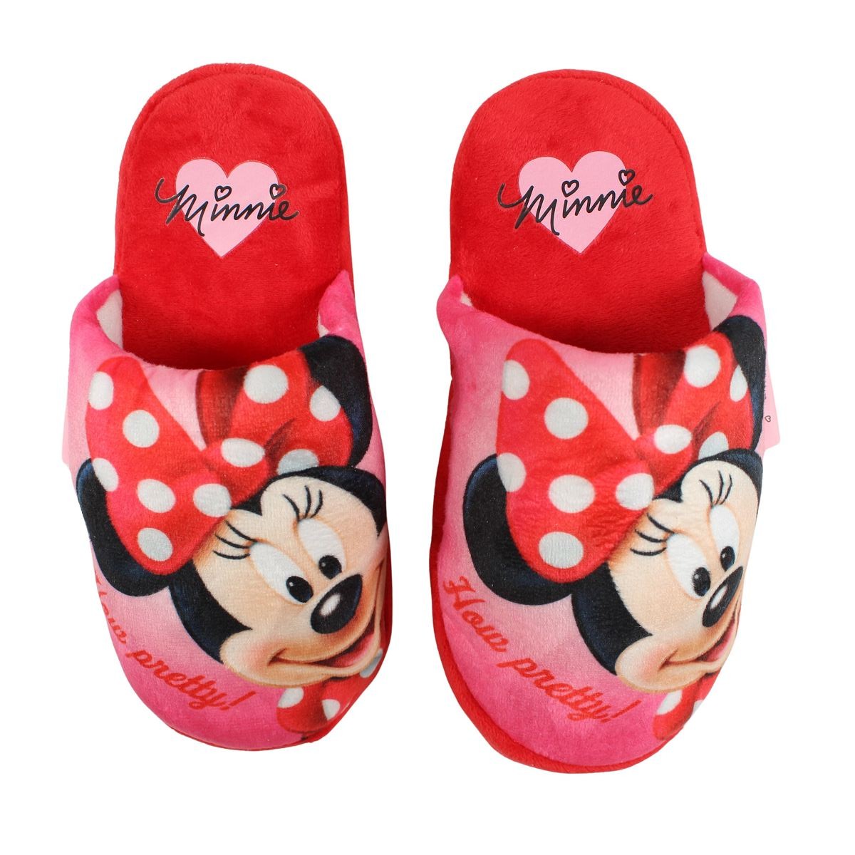 Pantoufle Minnie - 28 Fille - Enfant - Rouge - 100%Polyester - TrendyFlair