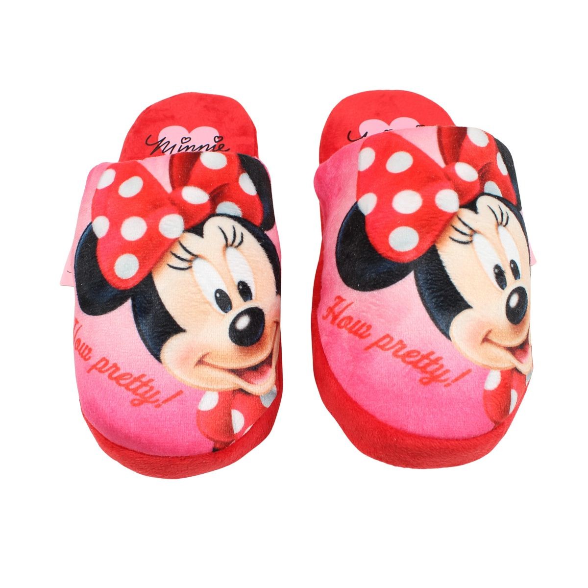 Pantoufle Minnie - 28 Fille - Enfant - Rouge - 100%Polyester - TrendyFlair