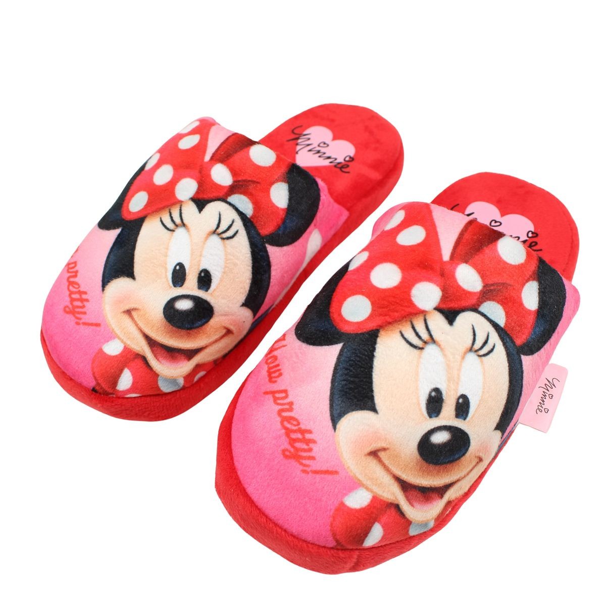 Pantoufle Minnie - 28 Fille - Enfant - Rouge - 100%Polyester - TrendyFlair