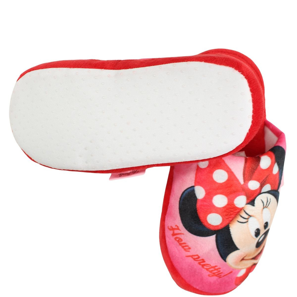 Pantoufle Minnie - 28 Fille - Enfant - Rouge - 100%Polyester - TrendyFlair