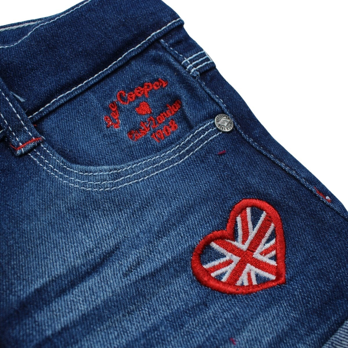 Short Lee Cooper - 6A Fille - Enfant - Marine - 98 % Coton - 2 % Élasthanne - TrendyFlair