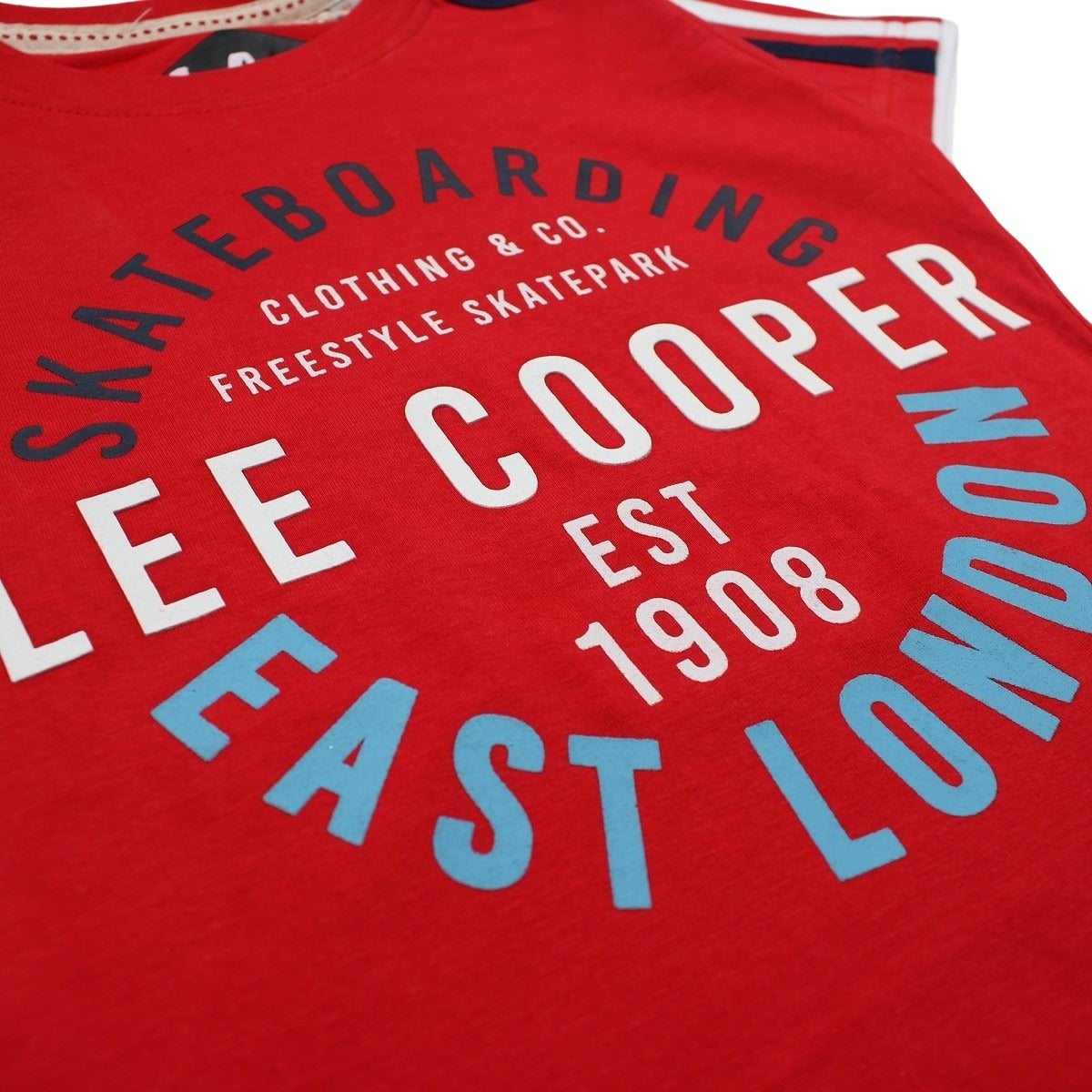 T-Shirt Lee Cooper - 4A Garçon - Enfant - Rouge - 100 % Coton - 160 gsm - TrendyFlair