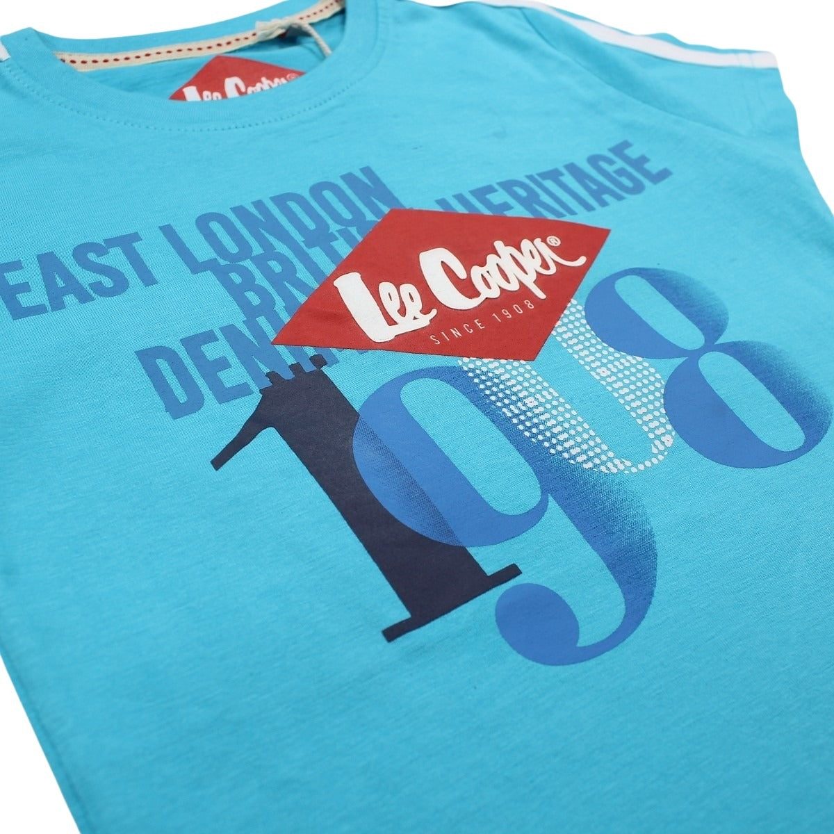 T-Shirt Lee Cooper - 4A Garçon - Enfant - Bleu - 100 % Coton - 160 gsm - TrendyFlair