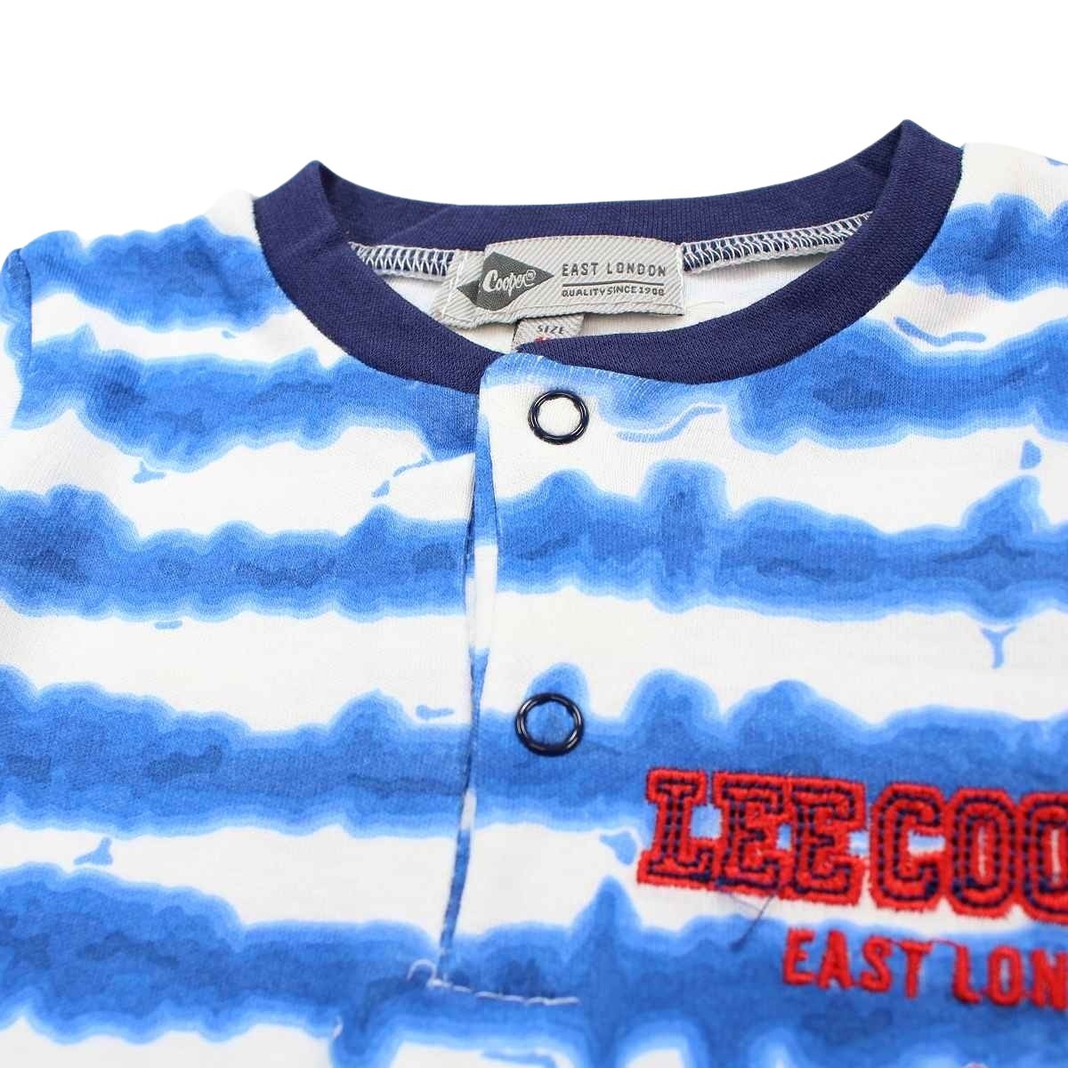 Combishort Lee Cooper - 1M Bébé Garçon - Enfant - Bleu - 180gsm interlock 100 % Coton - TrendyFlair