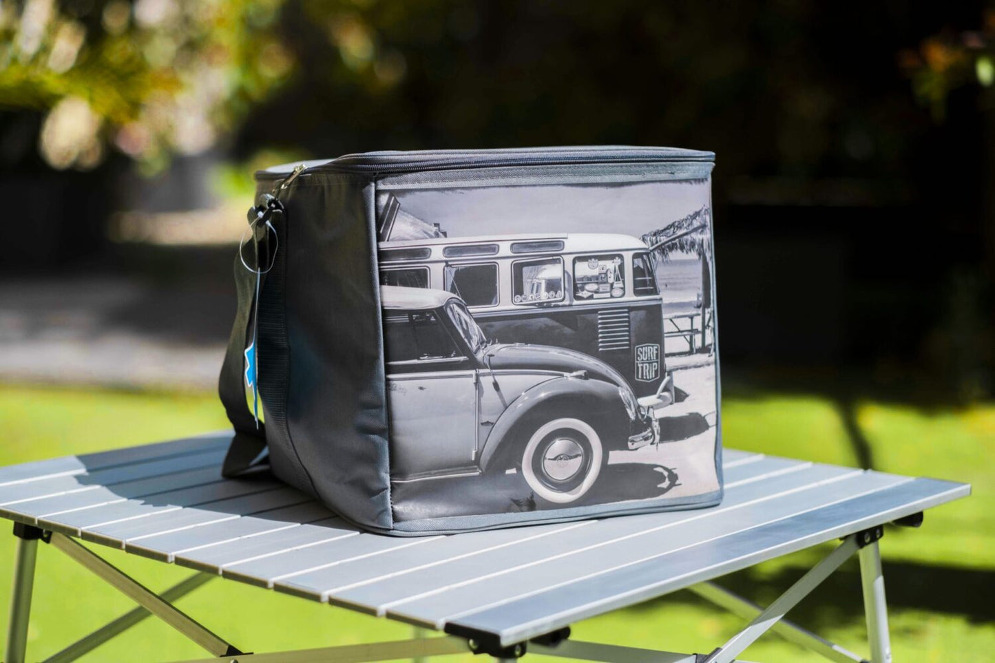 Glacière souple isotherme - Surftrip - Avec lanière de transport - 20 Litres | Pratique et spacieuse | 40x30x20 cm | Bleu marine | TRENDYFLAIR