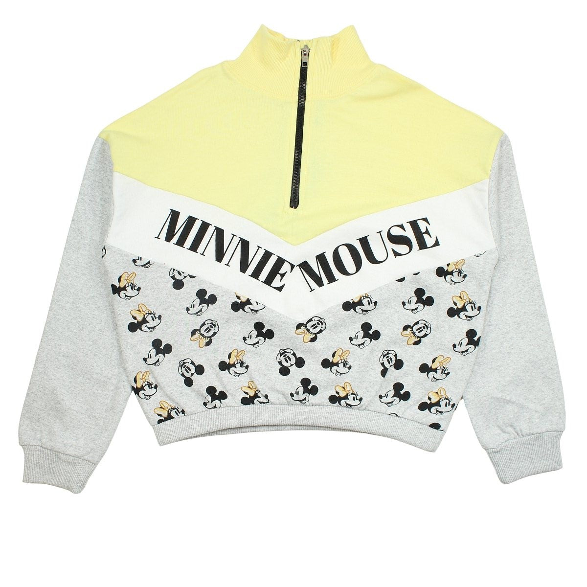 Sweat Minnie - 11/12A Fille - Enfant - Jaune - 98% Coton, 2% Polyester, 260 GSM FLEECE BRUSHED - TrendyFlair