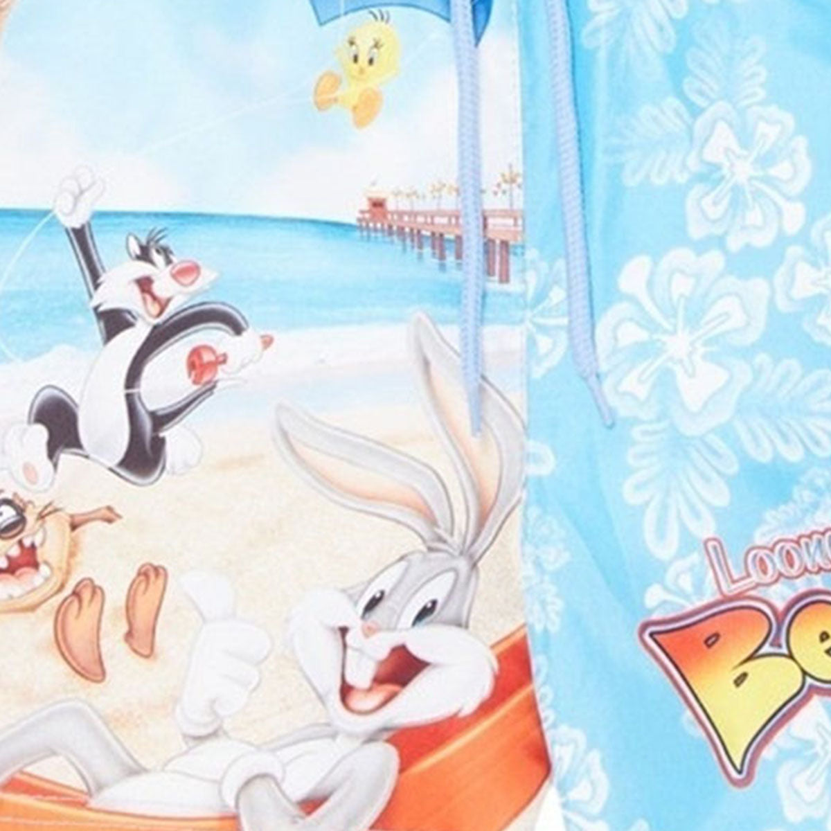 Short de bain Looney Tunes - 5/6A Garçon - Enfant - Bleu - 100% Polyester - TrendyFlair