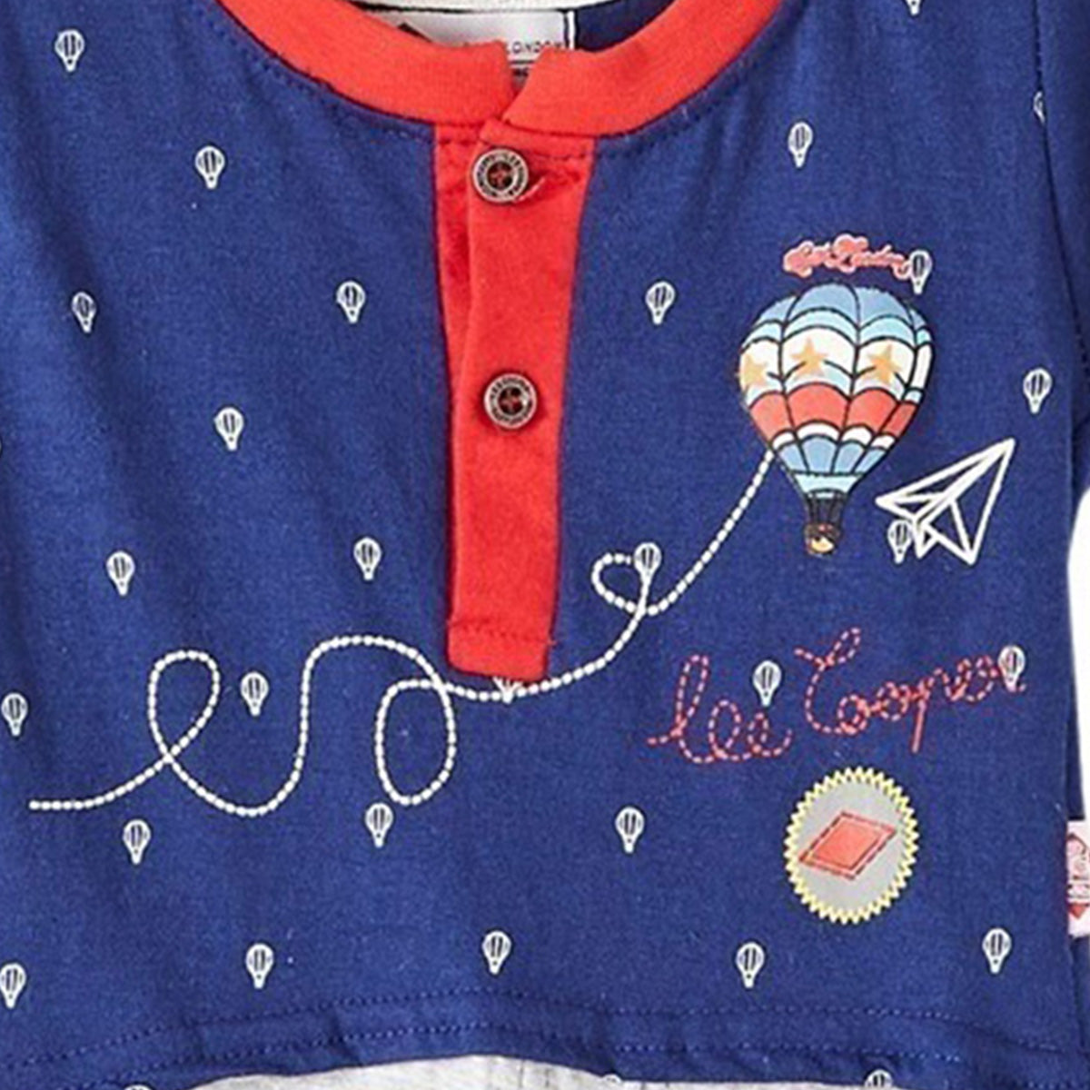 Combishort Lee Cooper - 3M Bébé Garçon - Enfant - Marine - Jersey 100 % Coton - TrendyFlair