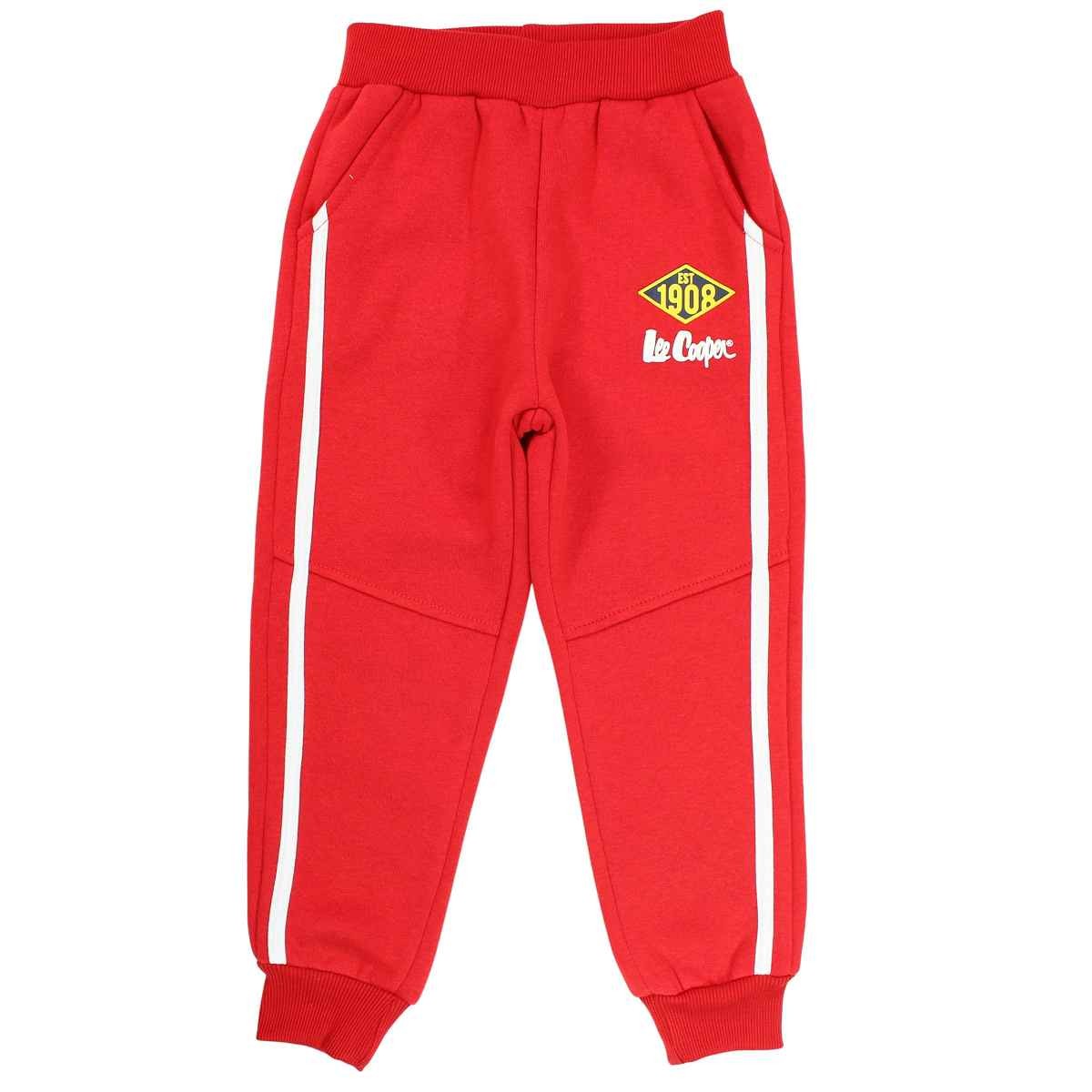 Pantalon de jogging Lee Cooper - 6A Garçon - Enfant - Rouge - 80 % Polyester - 20 % Coton - TrendyFlair