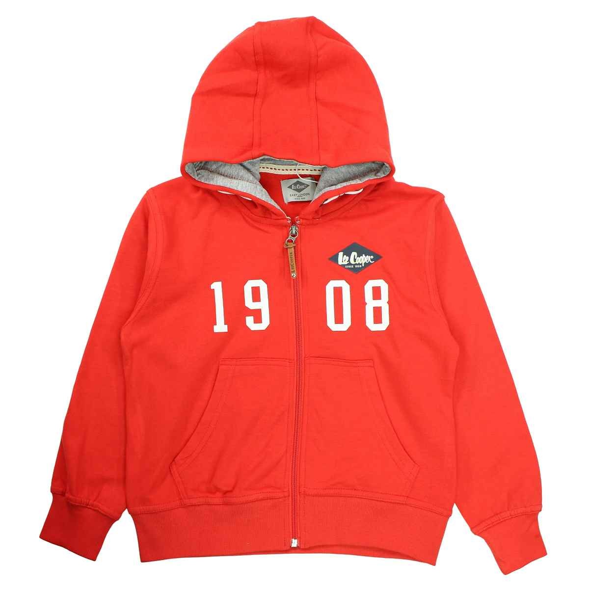 Veste à capuche Lee Cooper - 6A Garçon - Enfant - Rouge - 60 % Coton - 40 % Polyester - TrendyFlair