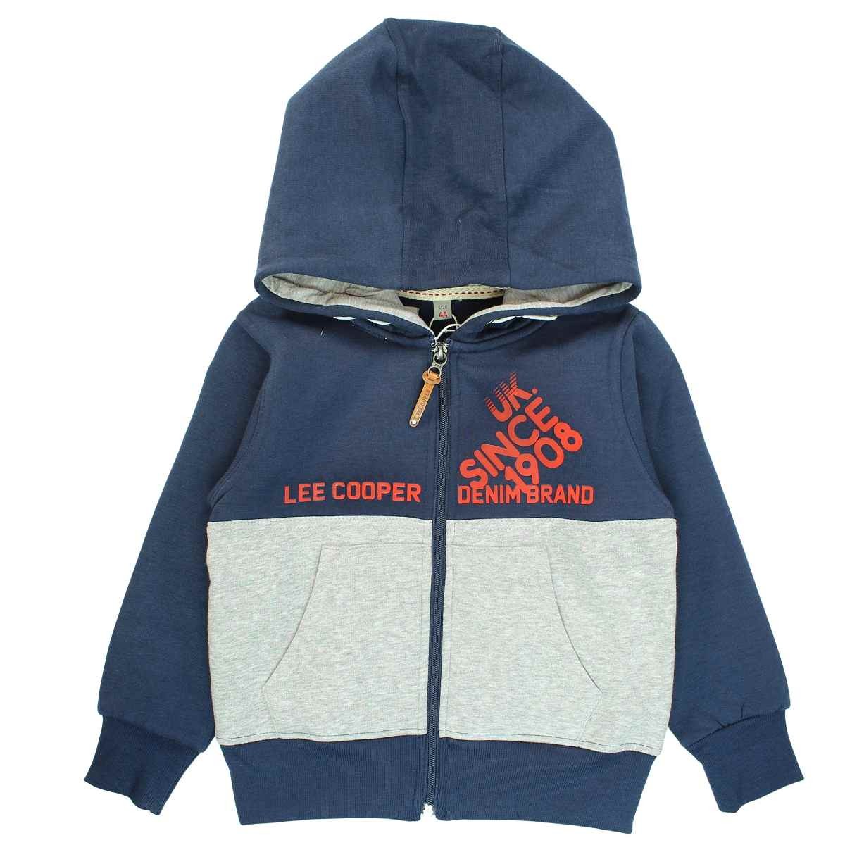 Veste à capuche Lee Cooper - 6A Garçon - Enfant - Bleu - 60 % Coton - 40 % Polyester - 290-300 GSM - TrendyFlair