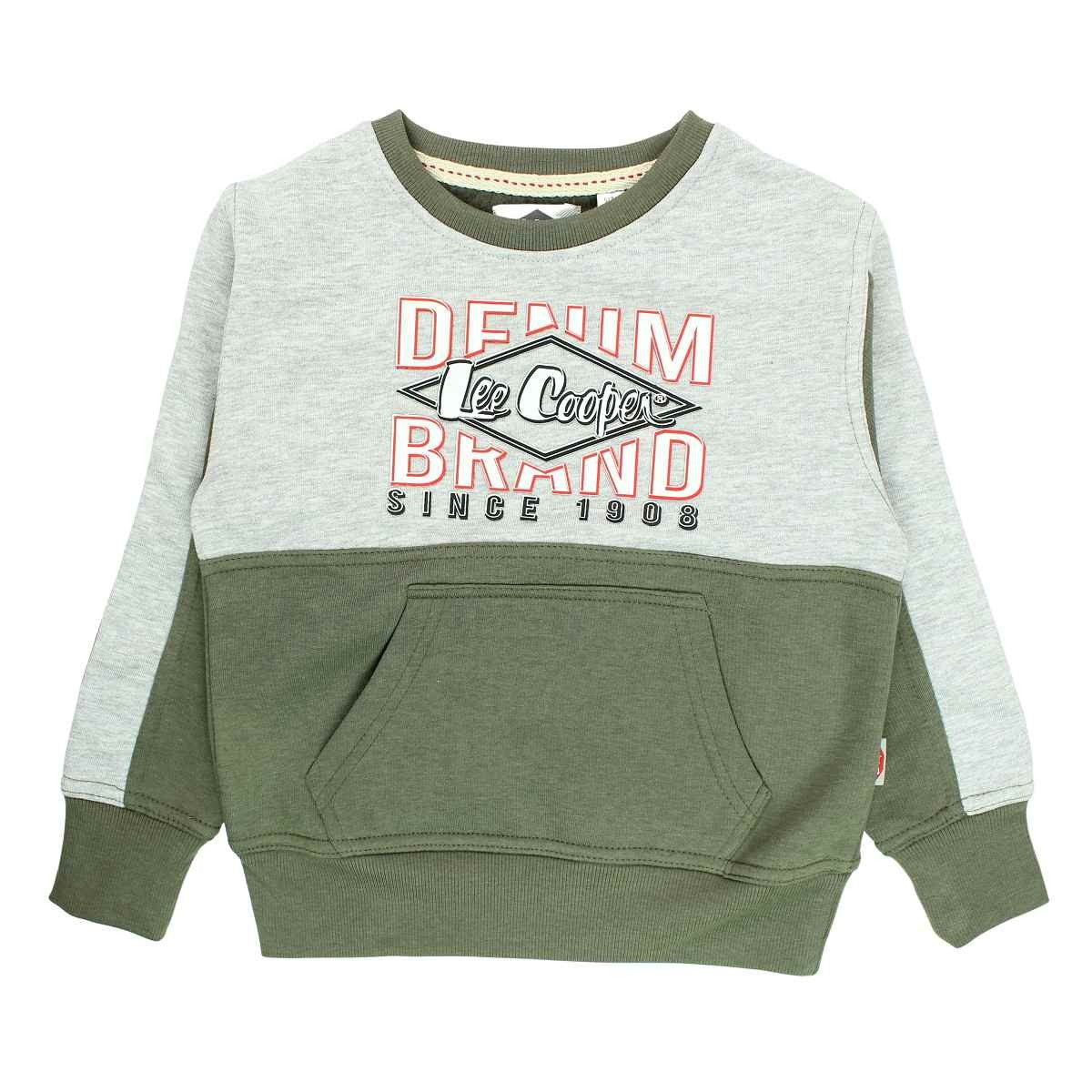 Sweat Lee Cooper - 6A Garçon - Enfant - Gris - 60 % Coton - 40 % Polyester 300 gsm - TrendyFlair