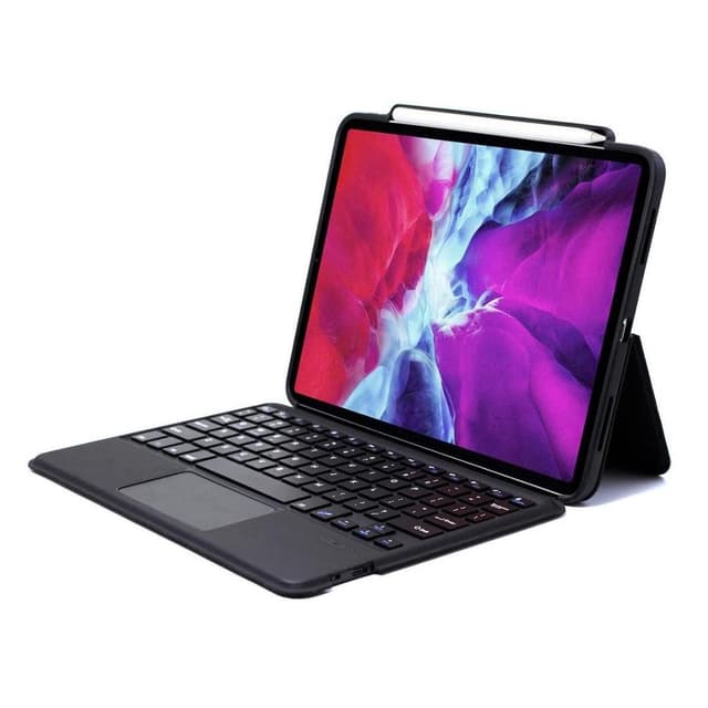 Coque avec Clavier Intégré 10.2 pouces - Protégez et Transformez votre iPad en un Ordinateur Portable - Clavier Sans Fil pour Plus de Mobilité | Noir | TRENDYFLAIR