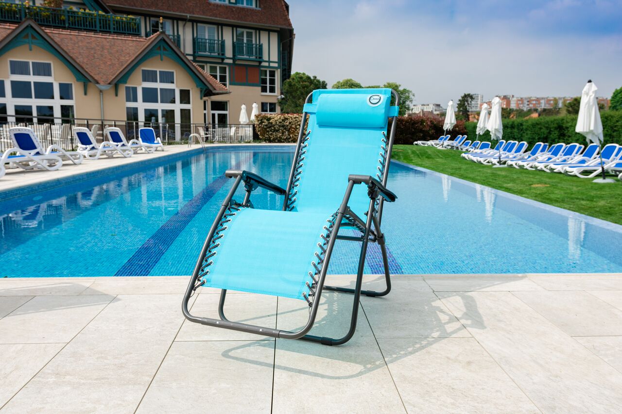 Fauteuil relax de jardin - Multi positions et confortable | Léger et pliable | Bleu | TRENDYFLAIR