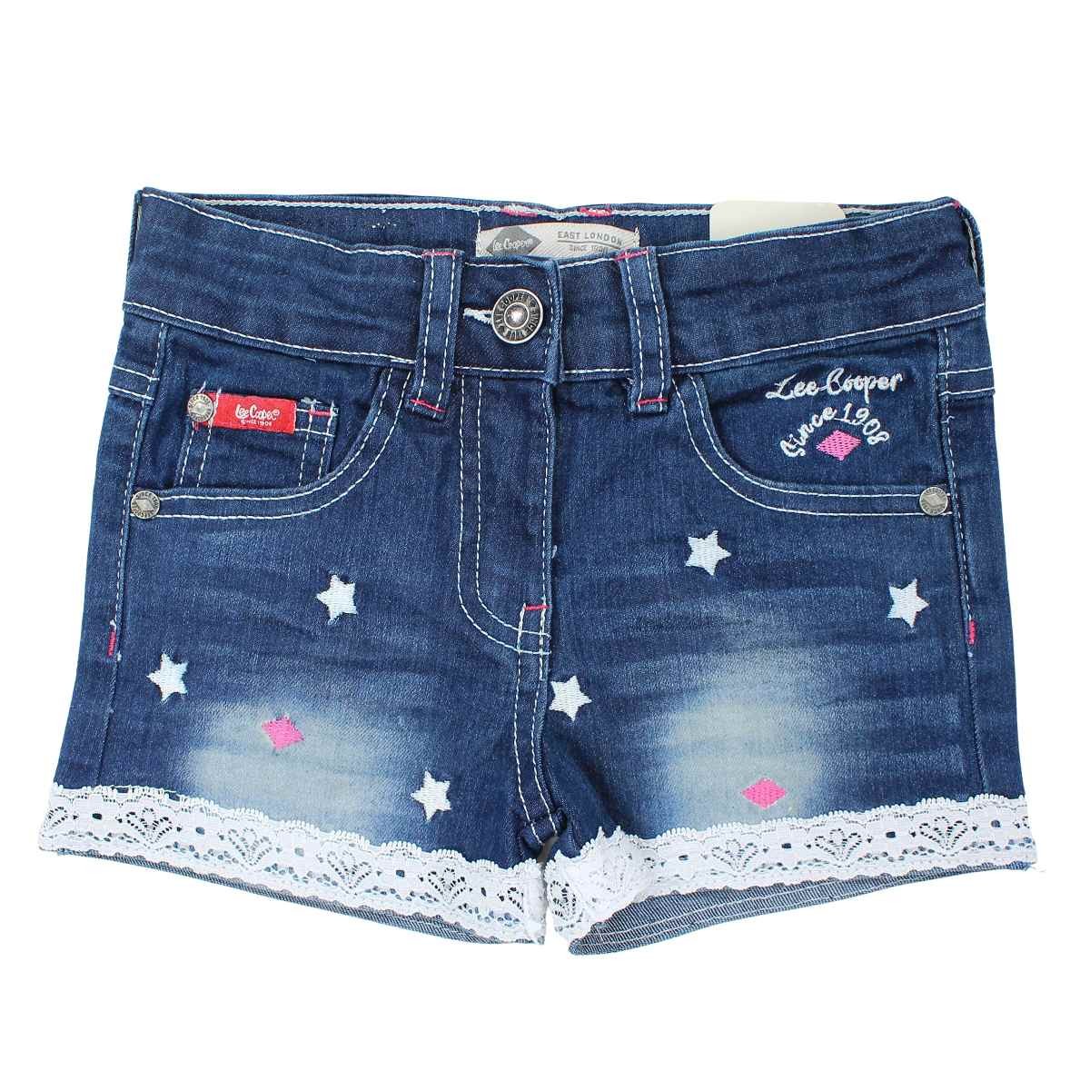 Short Lee Cooper - 4A Fille - Enfant - Marine - 98 % Coton - 2 % Élasthanne - TrendyFlair