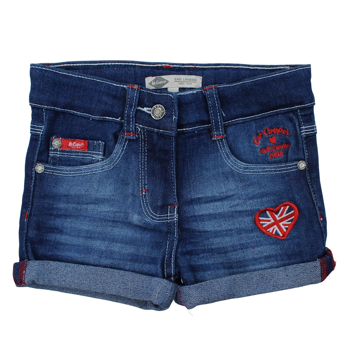 Short Lee Cooper - 6A Fille - Enfant - Marine - 98 % Coton - 2 % Élasthanne - TrendyFlair