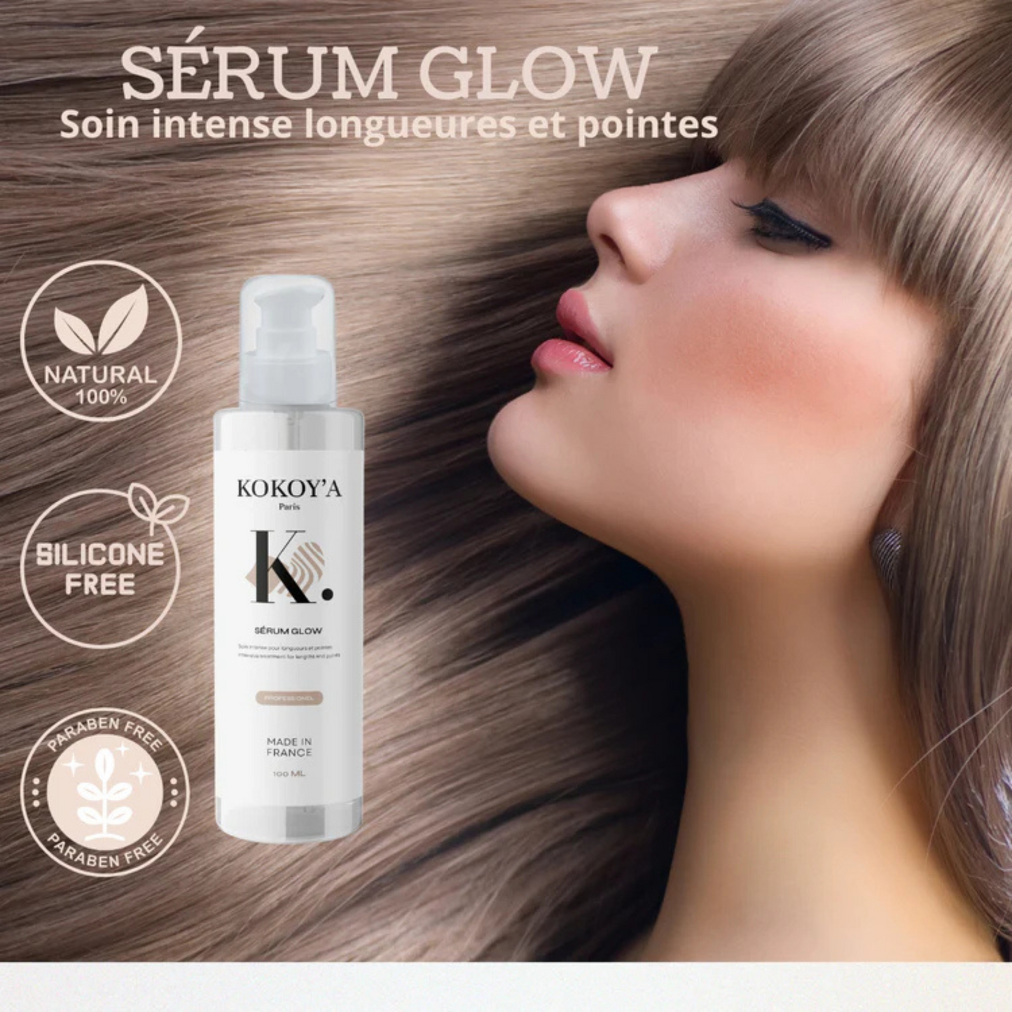 SERUM GLOW 100ML | Soin Intense Longueurs et Pointes - Nourrit, Protège et Illumine | TRENDYFLAIR