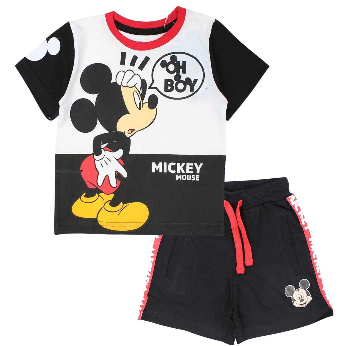 Ensemble Mickey - 2A Garçon - Enfant - Blanc - 100 % Coton - 160 gsm - TrendyFlair