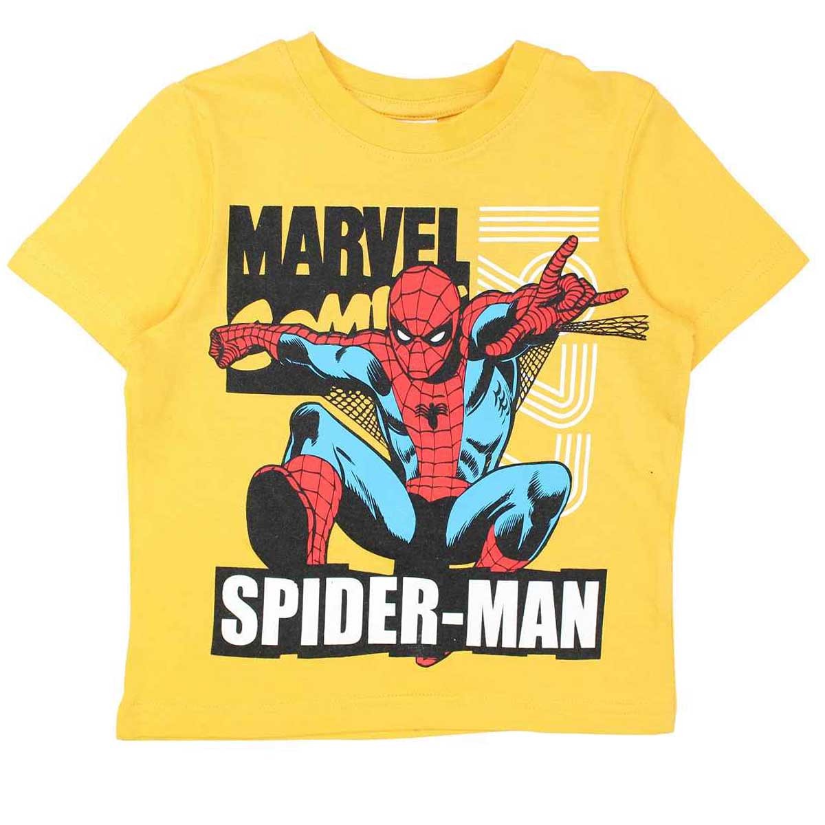 T-Shirt Spiderman - 5A Garçon - Enfant - Jaune - 100 % Coton - TrendyFlair