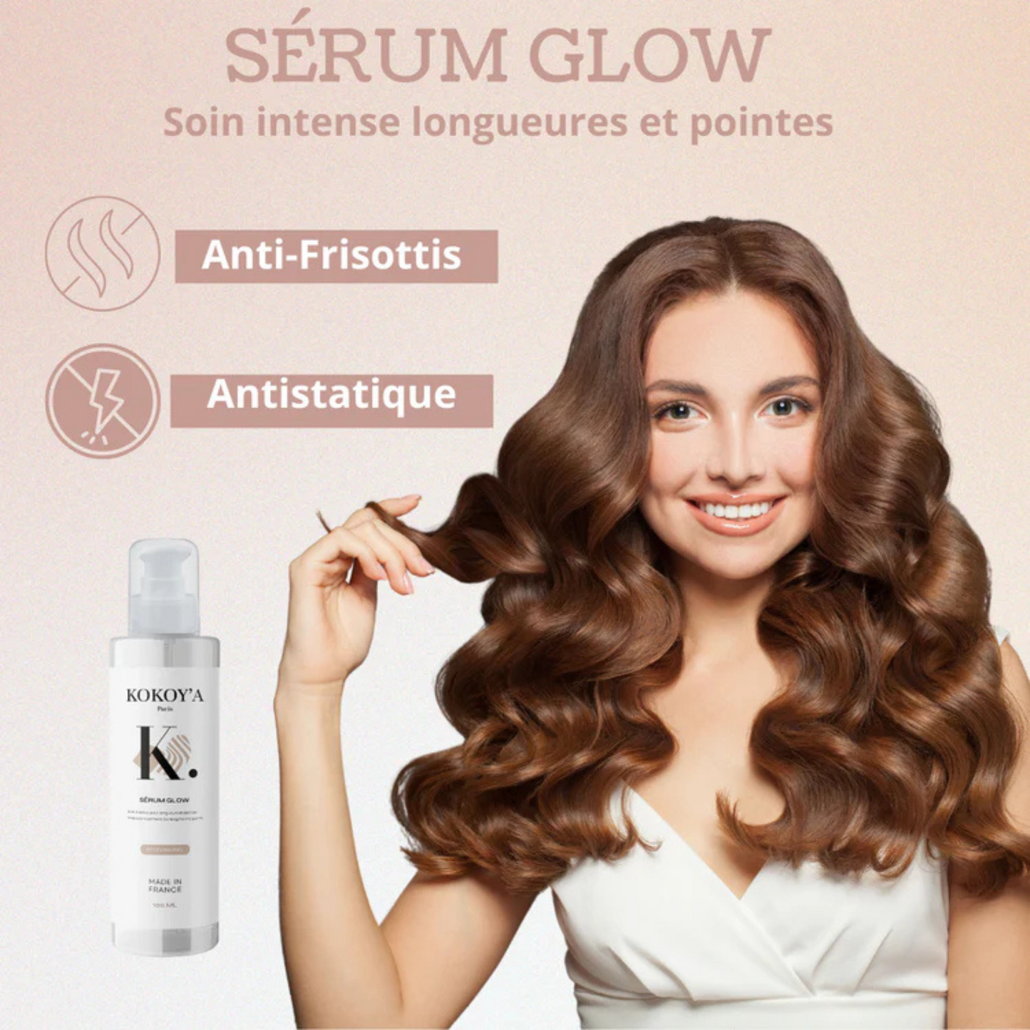 SERUM GLOW 100ML | Soin Intense Longueurs et Pointes - Nourrit, Protège et Illumine | TRENDYFLAIR