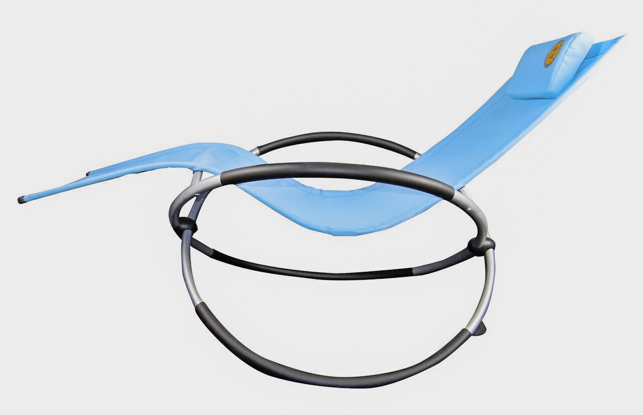 Transat en aluminium à bascule - Léger et durable | Confortable et élégant | 155 x 80 x 85 cm | Bleu | TRENDYFLAIR