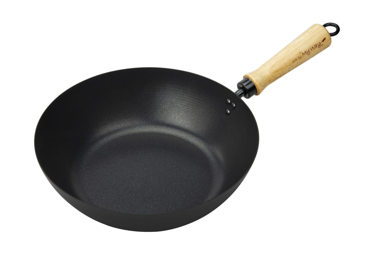 Wok avec revêtement antiadhésif - En acier carbone - Compatible toutes plaques de cuisson | 26 cm | Noir | TRENDYFLAIR