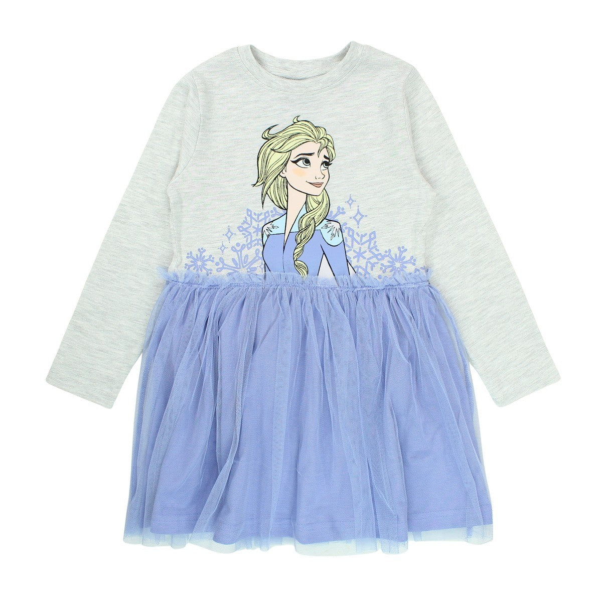 Robe La Reine des Neiges - 2A Fille - Enfant - Bleu - 100% Coton - 160 G/M2 - TULLE : 100 % Polyester - TrendyFlair