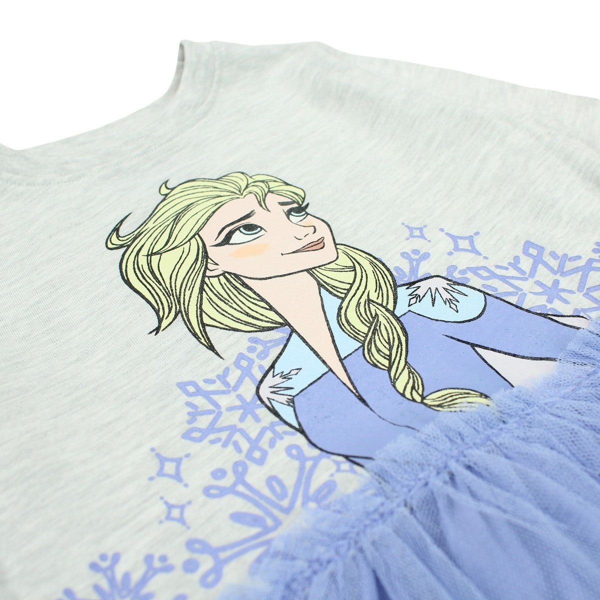 Robe La Reine des Neiges - 2A Fille - Enfant - Bleu - 100% Coton - 160 G/M2 - TULLE : 100 % Polyester - TrendyFlair