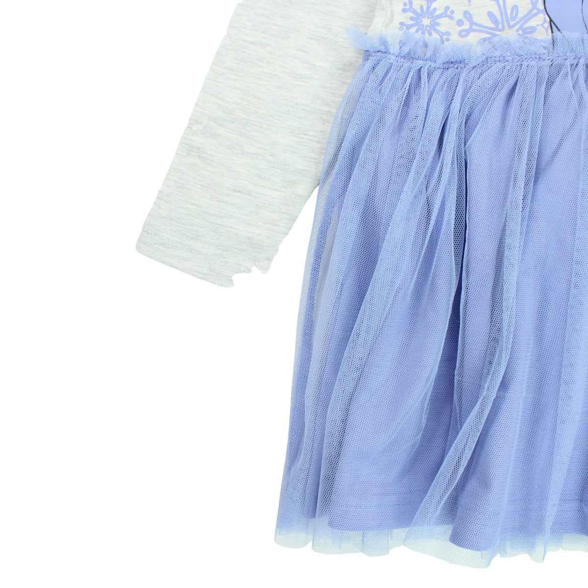 Robe La Reine des Neiges - 2A Fille - Enfant - Bleu - 100% Coton - 160 G/M2 - TULLE : 100 % Polyester - TrendyFlair