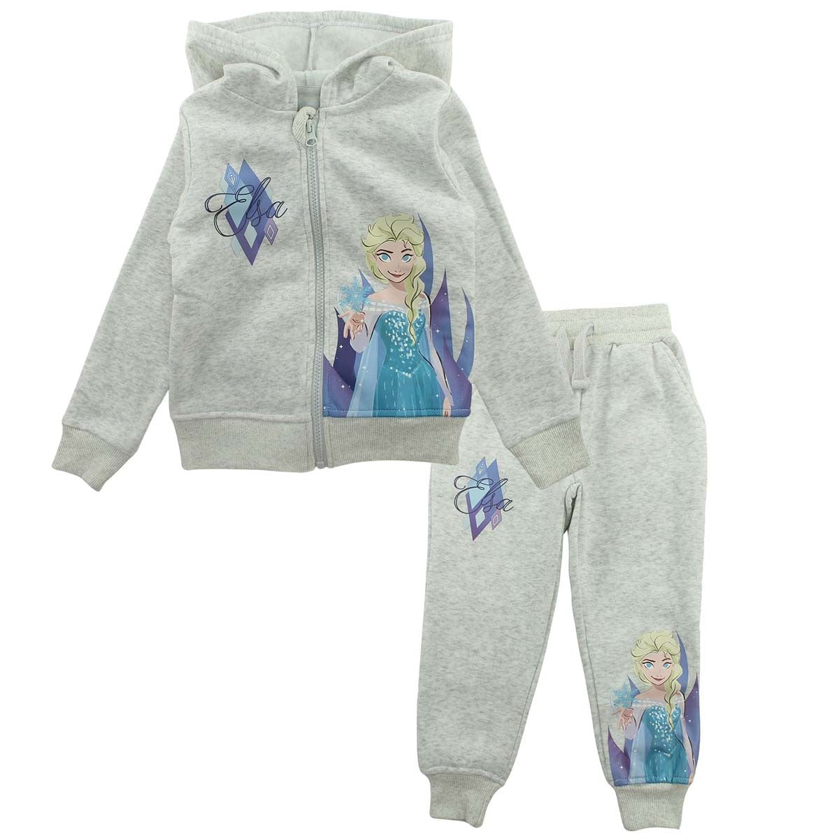 Jogging La Reine des Neiges - 2A Fille - Enfant - Gris - 100 % Polyester - 240 gsm - TrendyFlair