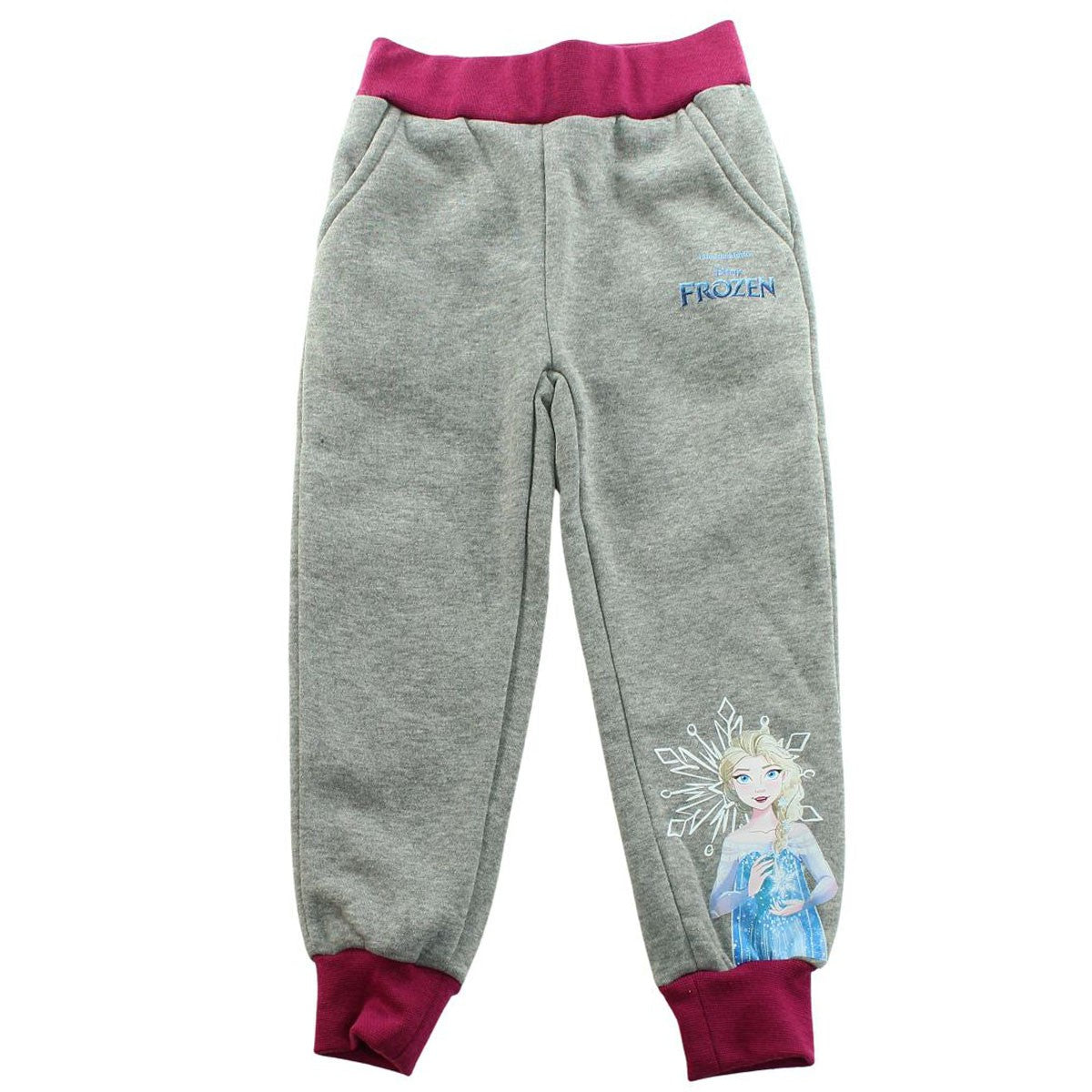 Pantalon de jogging La Reine des Neiges - 2A Fille - Enfant - Gris - 100 % Polyester - 240 gsm - TrendyFlair