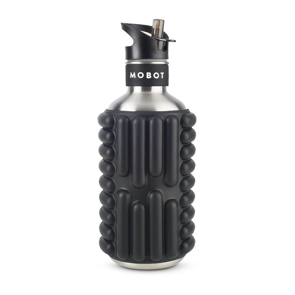 Bouteille de sport - Fonction 2 en 1 rouleau de massage | Pratique et polyvalente | Noir | TRENDYFLAIR