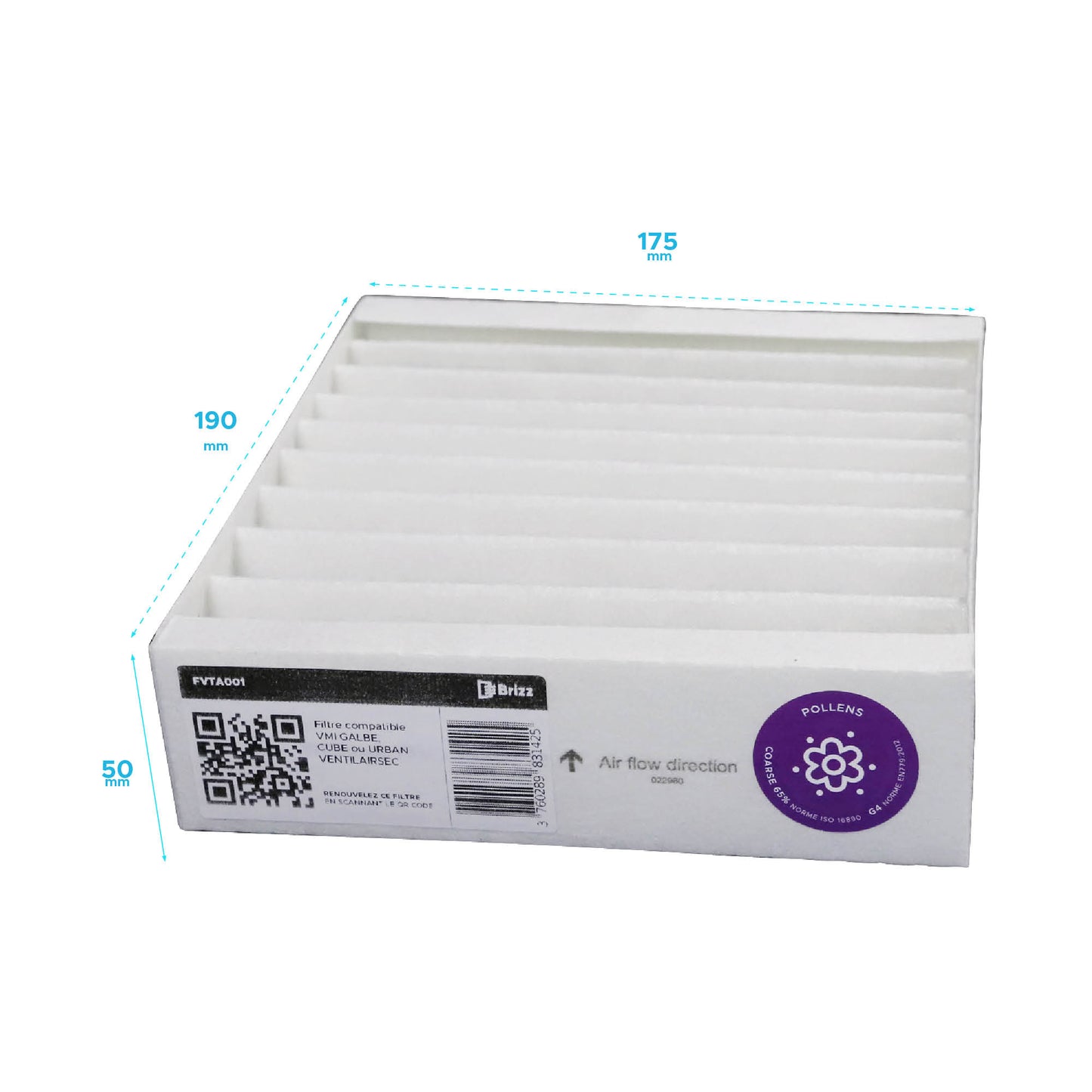 Filtre compatible VMI GALBE, CUBE ou URBAN VENTILAIRSEC|Trendyflair