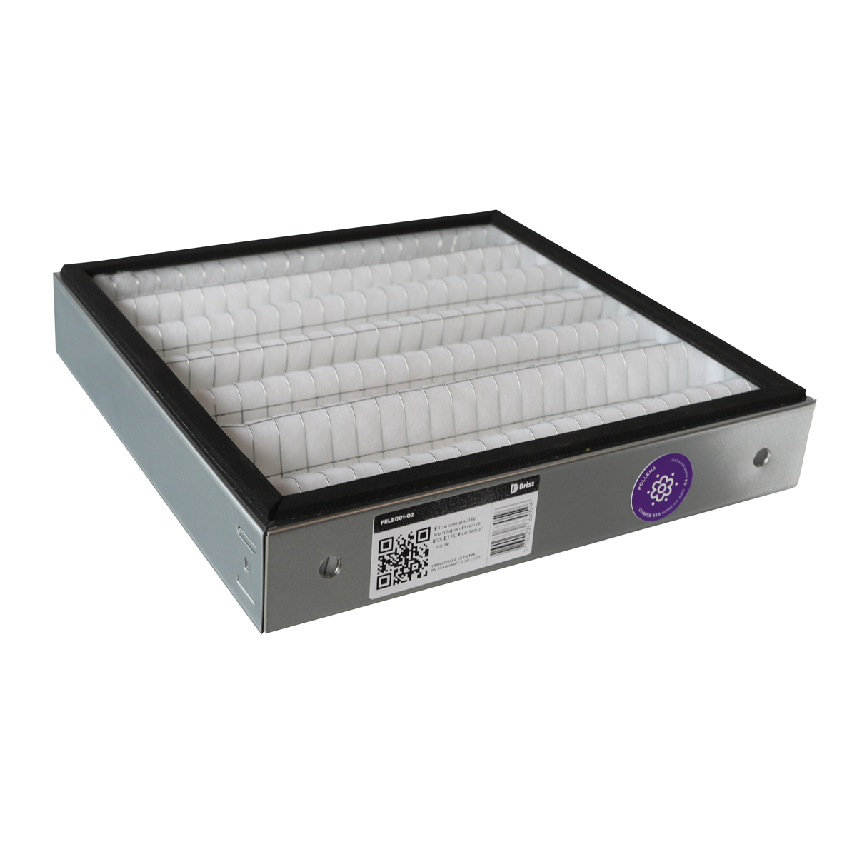 Filtre G4 compatible Ventilation Positive EOLETEC Ecodesign - modle : Carré (avec joint étanchéité + trous pour fixation capot)|Trendyflair