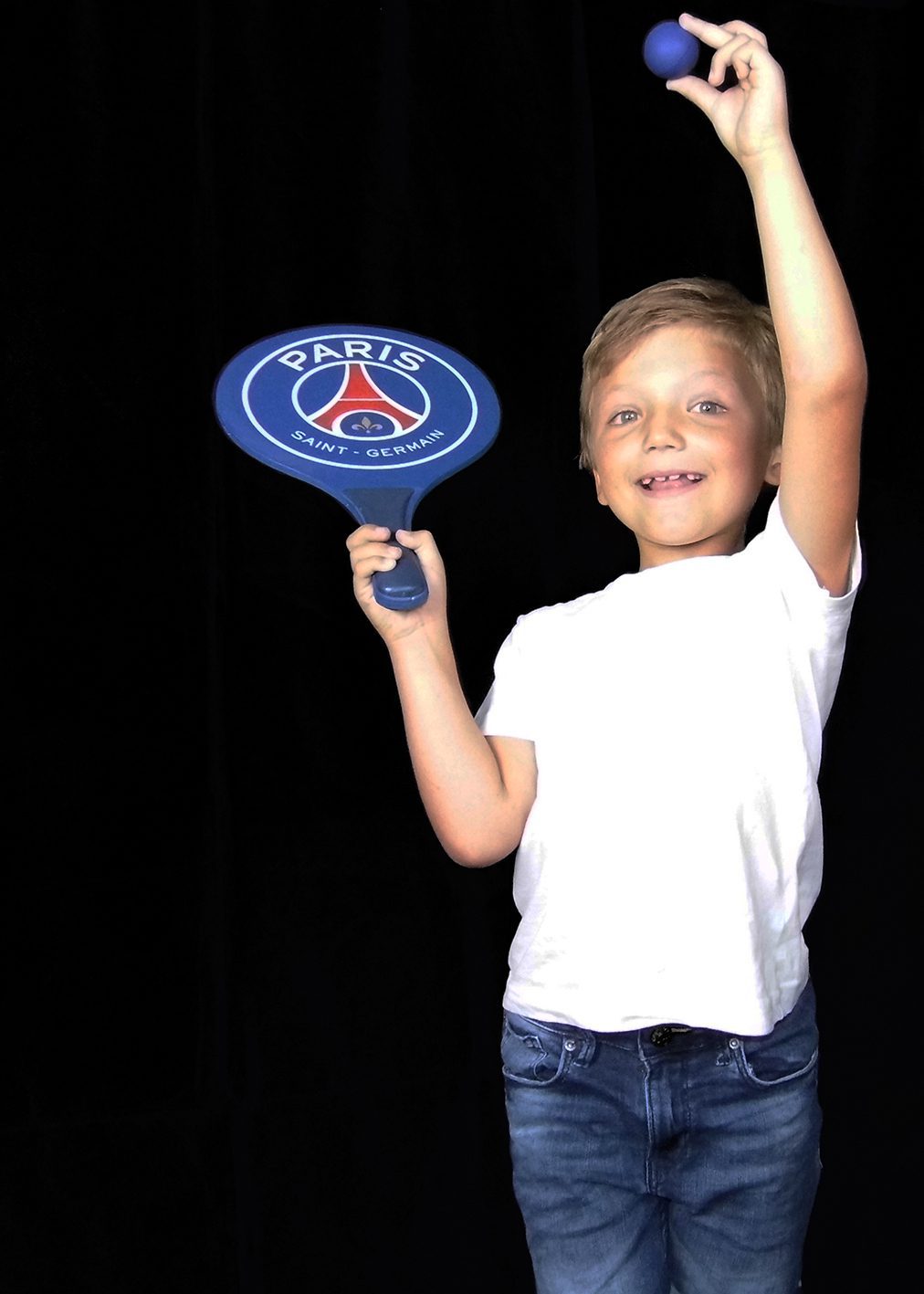 Raquettes de plage - Paris Saint Germain - Balle inclus - 33 x 18,3 cm | Bleu et Rouge | TRENDYFLAIR