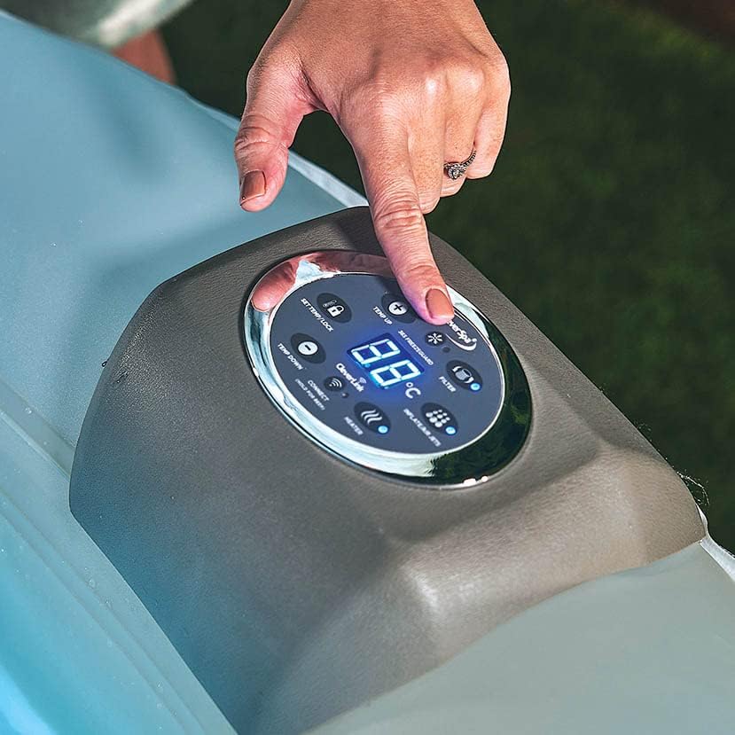 Spa gonflable 6 places rond - CleverSpa modèle Turin - Filtre et bâche inclus | Diamètre 208 cm | Relaxant et élégant | TRENDYFLAIR
