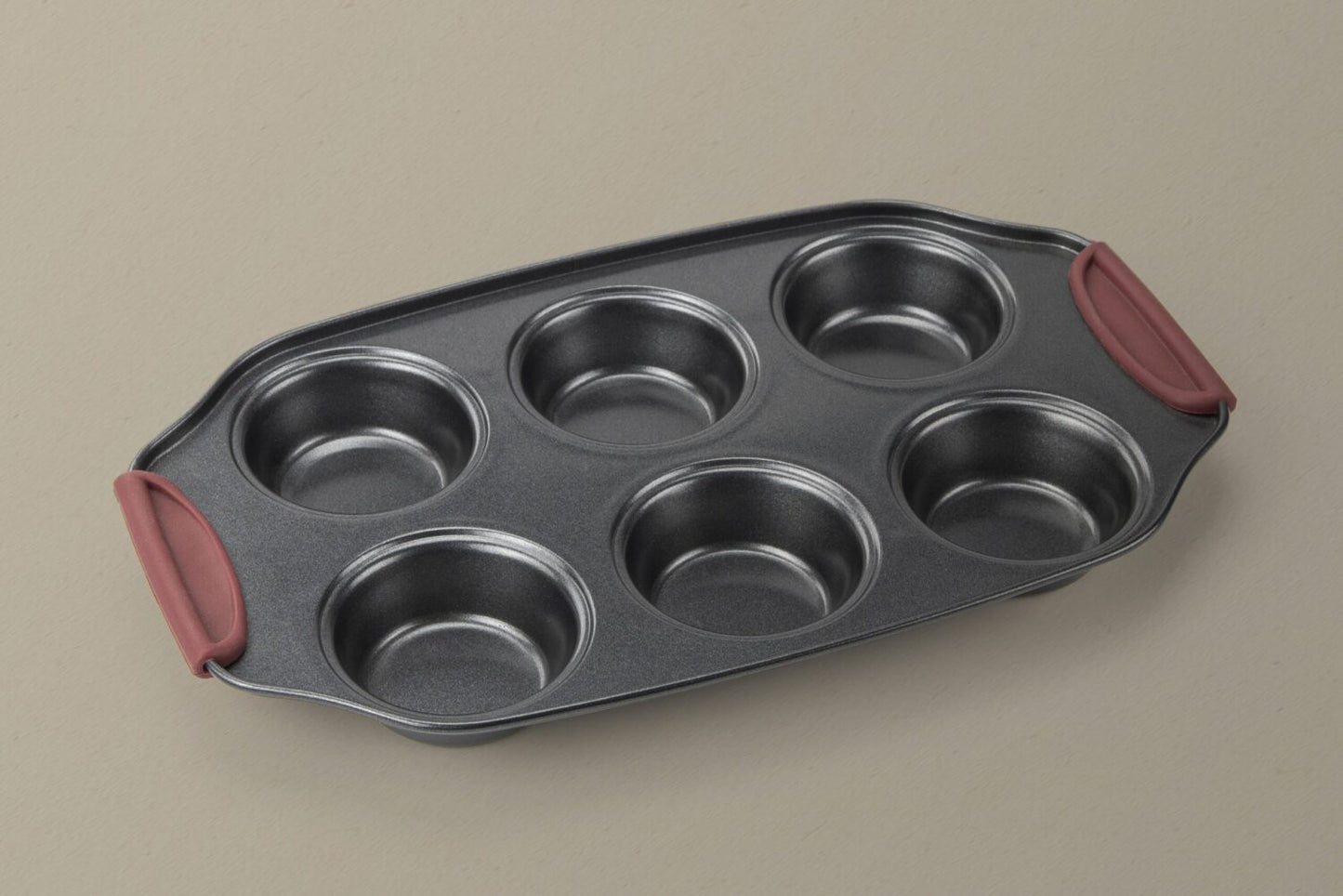 Moule à muffins avec revetement anti-adhésif - En acier carbone - Compatible toutes plaques de cuisson | 31 x 18 cm | Noir | TRENDYFLAIR