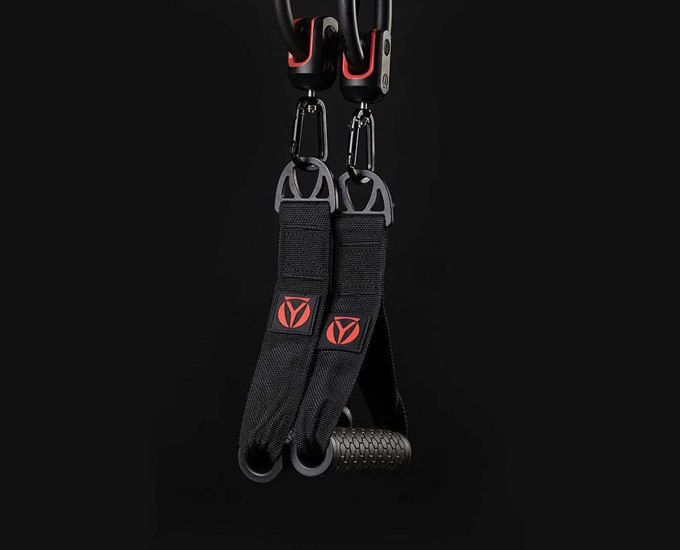 Set de bandes de résistance connectées - HyGear 1 - 200 programmes d'entrainements | Résistance réglable, poignées antidérapantes | Compact et portable | Noir et rouge | TRENDYFLAIR.