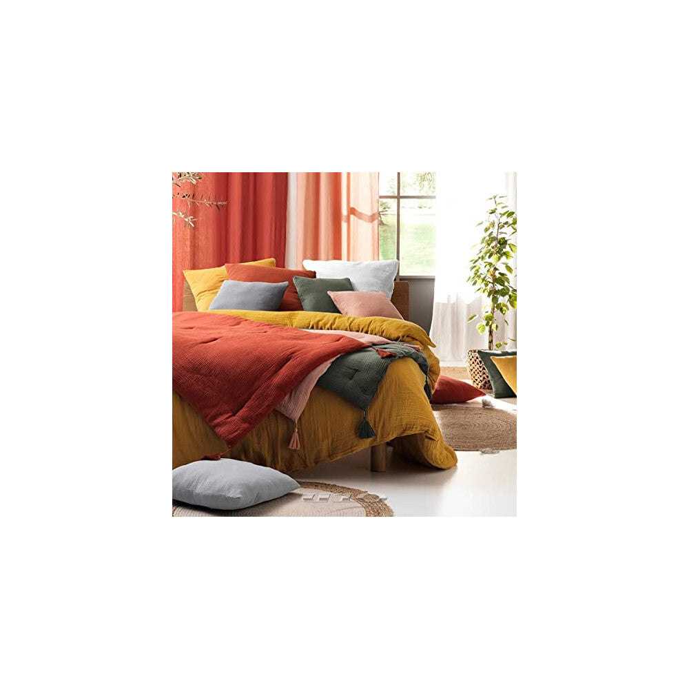 Parure de Lit en Gaze de Coton 240 x 220 cm (Plusieurs coloris) - Sable |homeflair