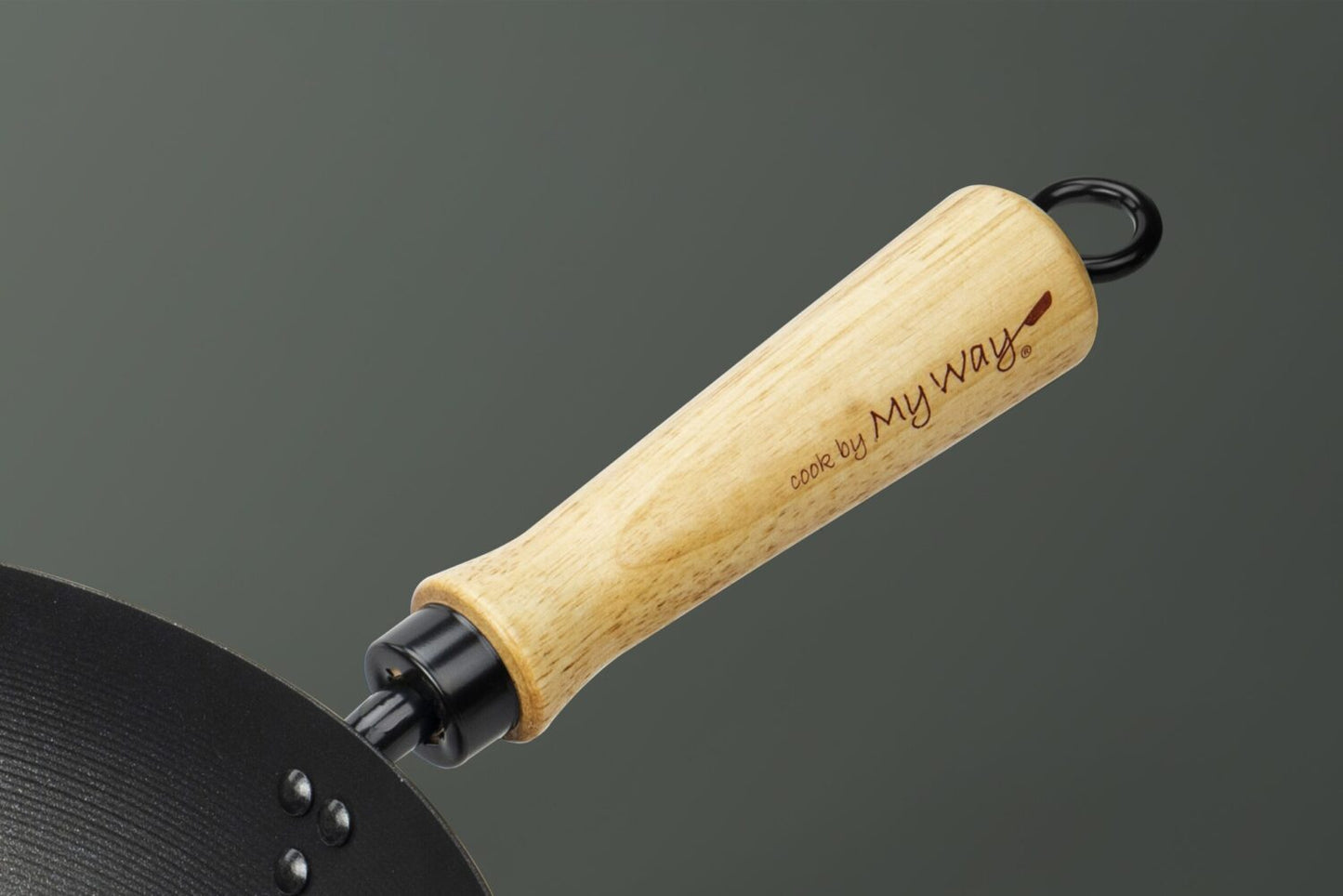 Wok avec revêtement antiadhésif - En acier carbone - Compatible toutes plaques de cuisson | 26 cm | Noir | TRENDYFLAIR