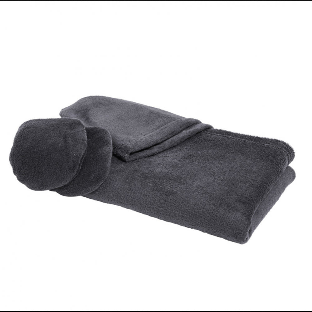 Couverture Plaid TV Polaire avec Manches et Capuche 165x115cm - fusain |homeflair