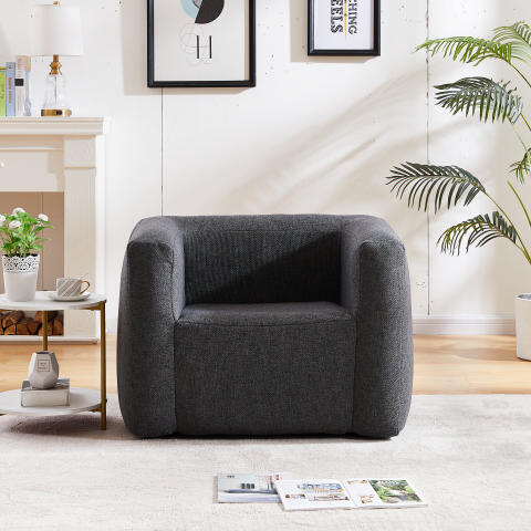 Fauteuil gonflable - Intérieur et extérieur - Résistant à l'eau et aux intempéries | Léger et facile à transporter | Gris foncé | TRENDYFLAIR