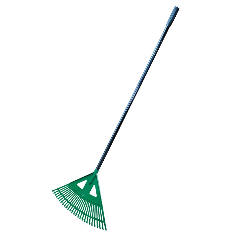 Balai à feuilles de jardin - Grande taille avec 27 dents | Idéal pour nettoyer les feuilles mortes et les débris | 150 cm x 50 cm | Vert et noir | TRENDYFLAIR