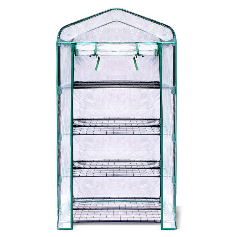 Serre à balcon 4 niveaux - Suan - En acier - Robuste et pratique pour le jardinage urbain | 69 x 49 x 160 cm | Noir | TRENDYFLAIR